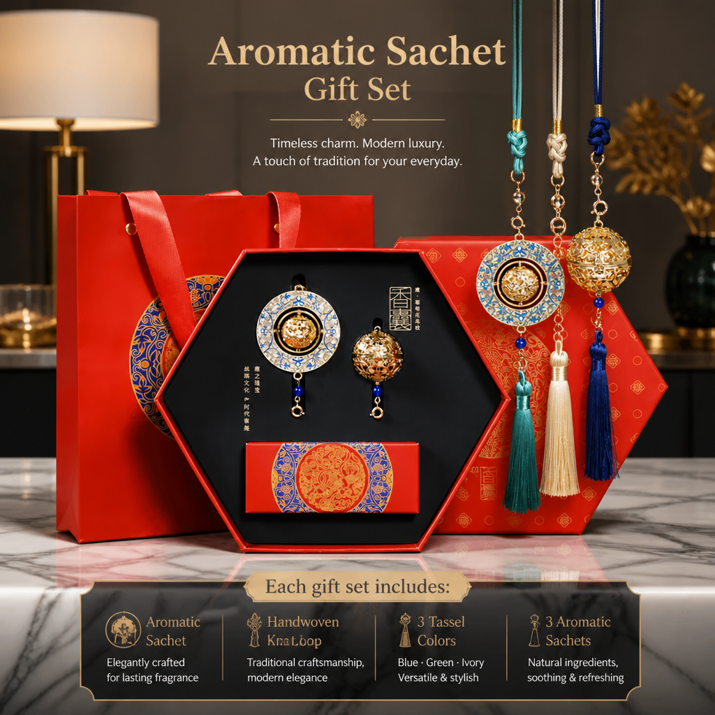 Eastern Elegance Fragrance Sachet Set – Decorative Aroma Charm with Tassel